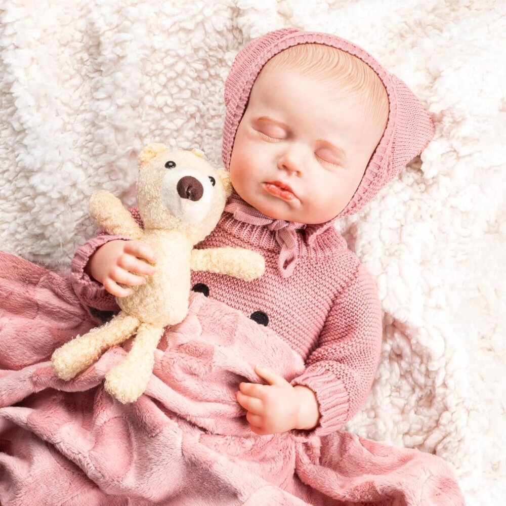 🆕18inch Full Body Silicone Vinyl Newborn Baby Poseable Limbs Rosie Knit Girl